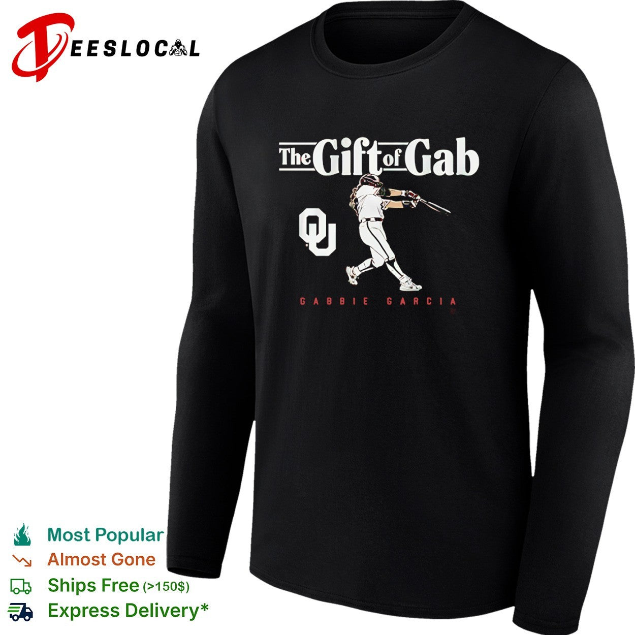 Oklahoma Sooners Gabbie Garcia the gift of gab softball player swing shirt