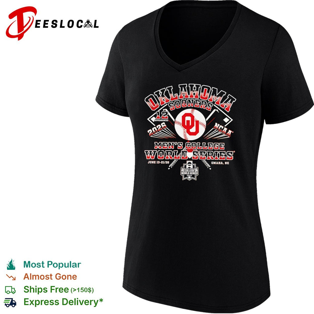Oklahoma Sooners NCAA men college world series 2026 baseball appearance shirt
