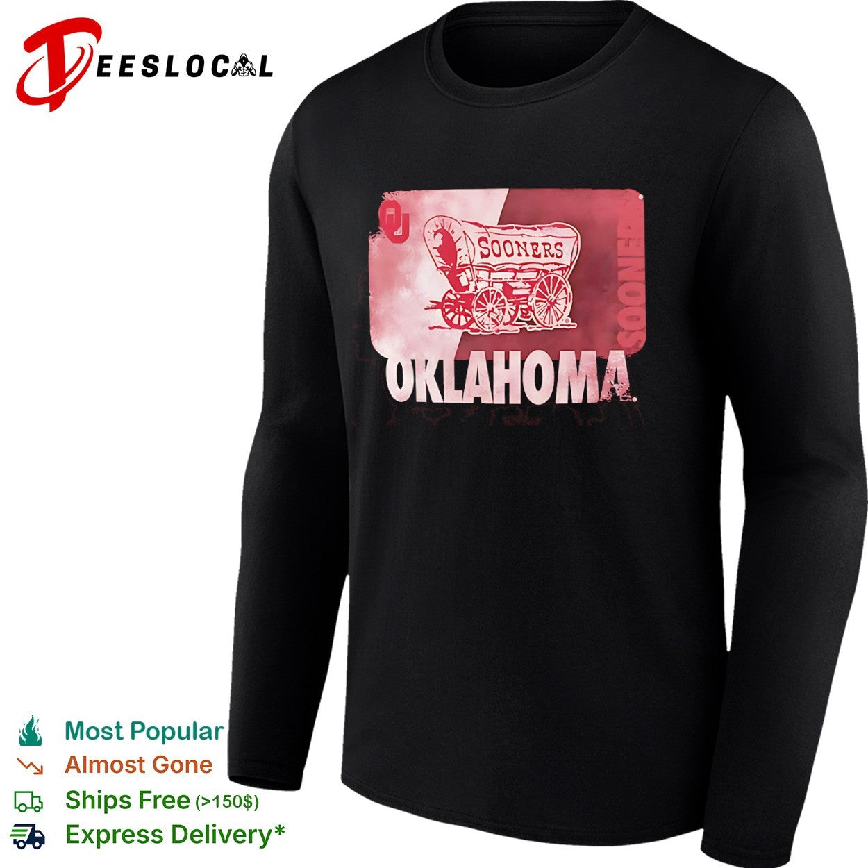 Oklahoma Sooners OU covered wagon shirt