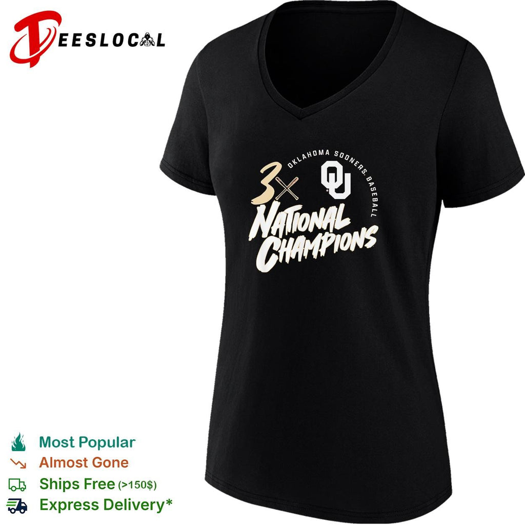 Oklahoma Sooners baseball 3x national 2026 champions shirt