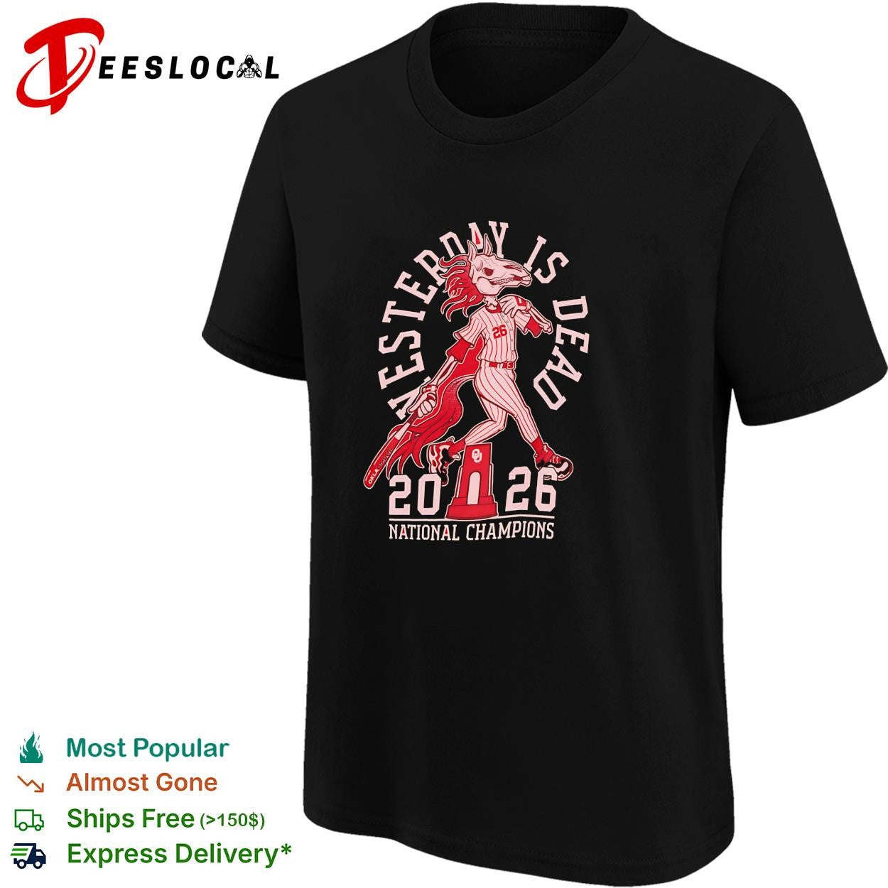 Oklahoma Sooners baseball national champions horse skull shirt