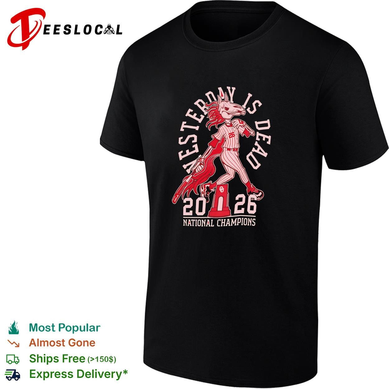 Oklahoma Sooners baseball national champions horse skull shirt
