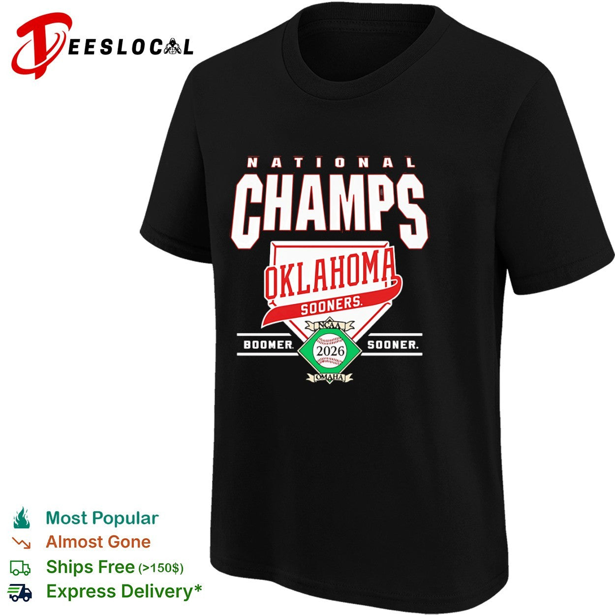 Oklahoma Sooners boomer home plate national champs NCAA 2026 Omaha shirt