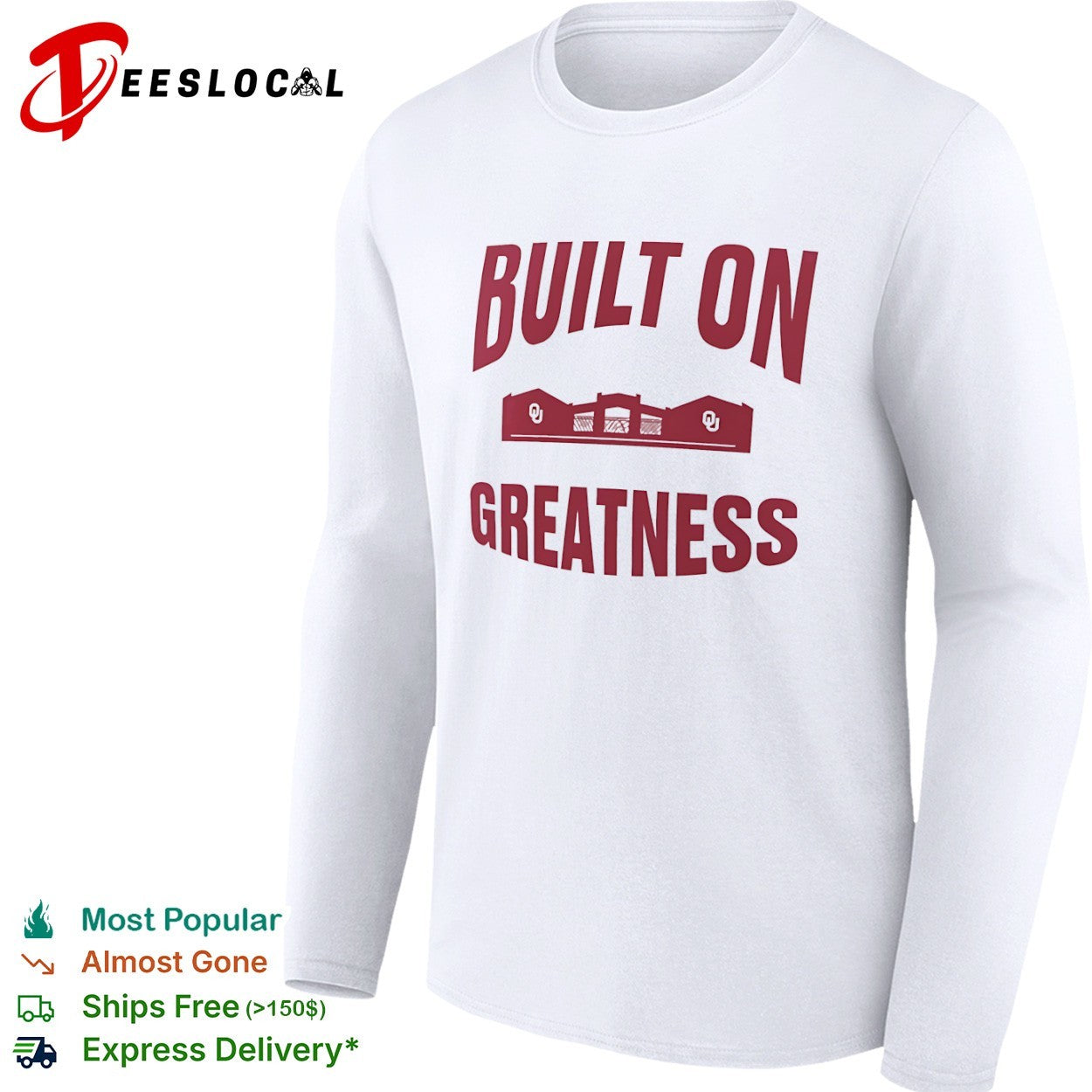 Oklahoma Sooners college stadium built on greatness shirt