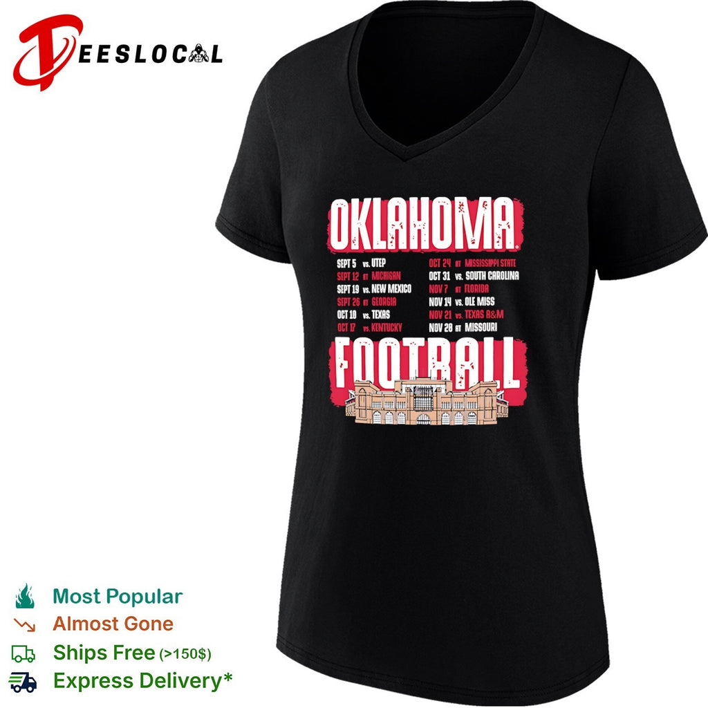 Oklahoma Sooners football schedule stadium shirt