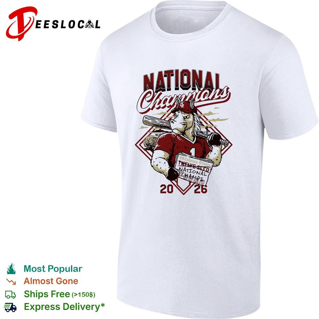 Oklahoma Sooners mascot national champions 2026 baseball shirt
