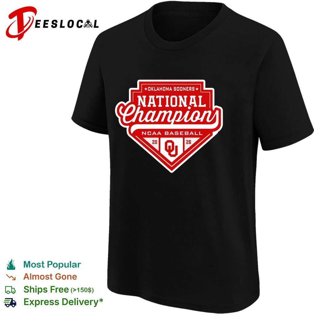 Oklahoma Sooners national champion shield logo NCAA baseball 2026 shirt