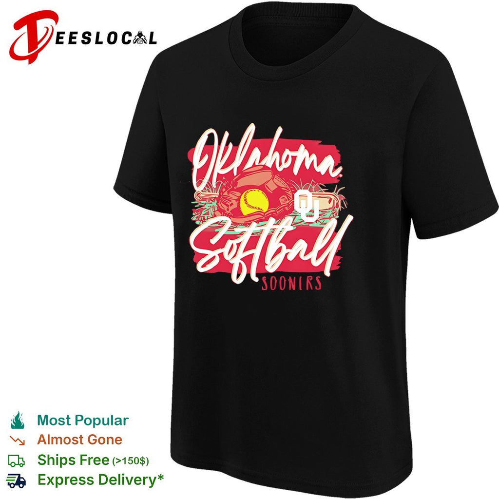 Oklahoma Sooners softball baseball glove OU logo shirt