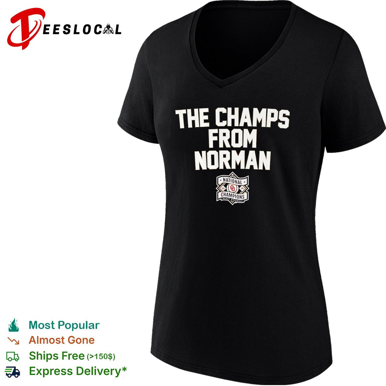 Oklahoma Sooners the champs from Norman NCAA baseball national champions shirt