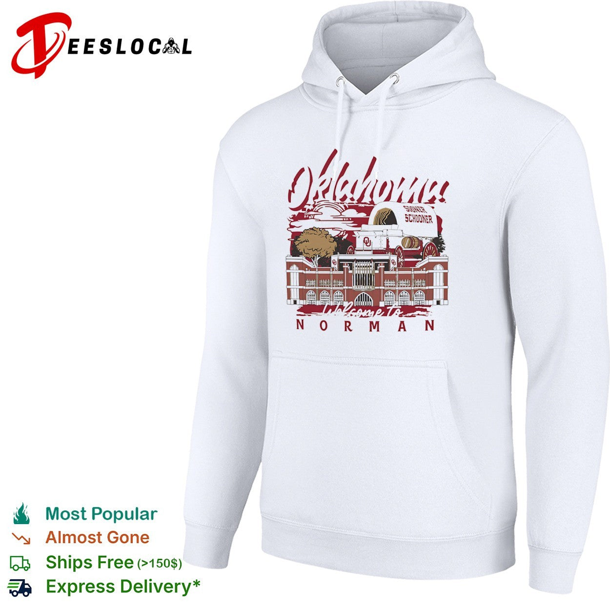 Oklahoma Sooners welcome to Norman stadium wagon sun shirt