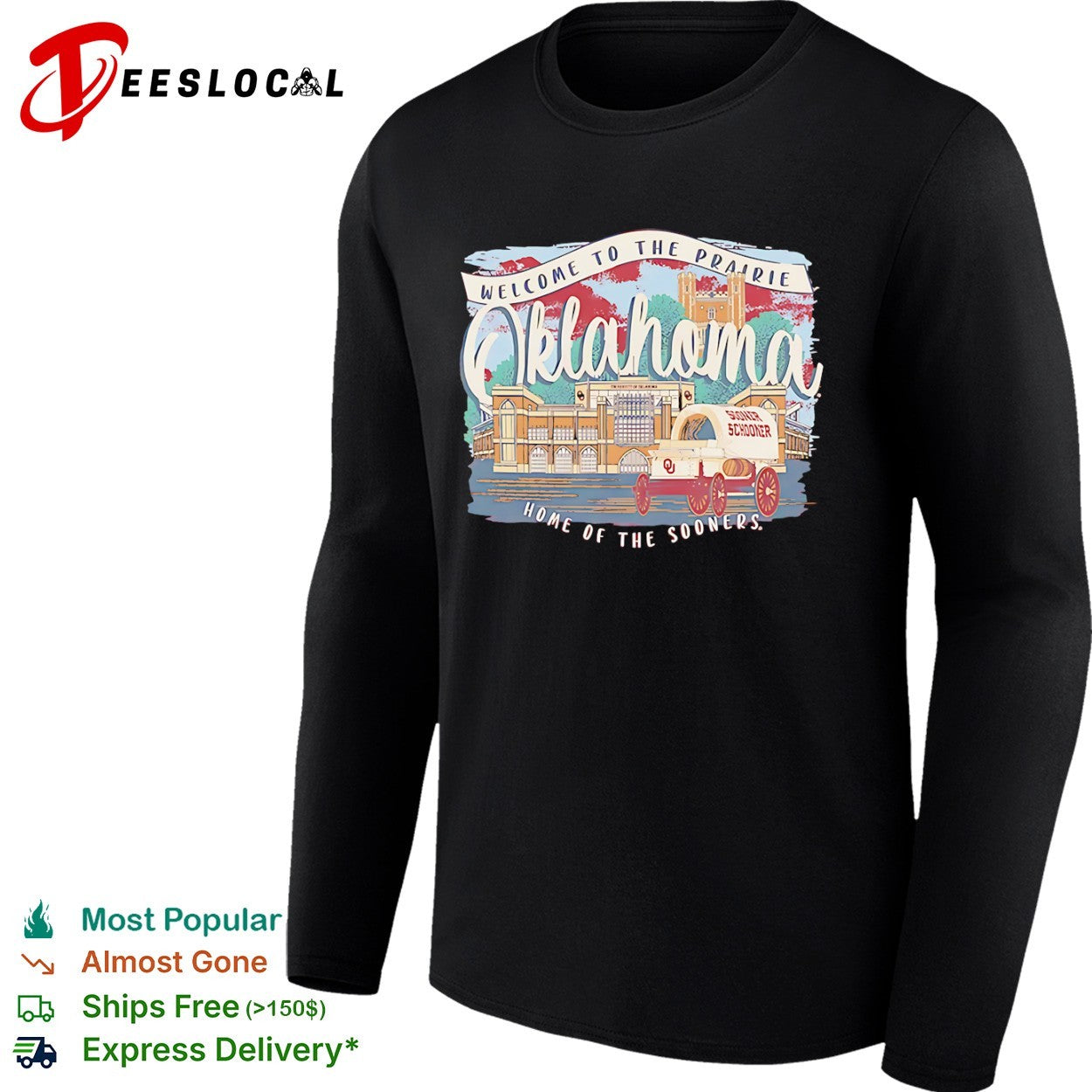 Oklahoma Sooners welcome to the prairie home of the stadium wagon shirt