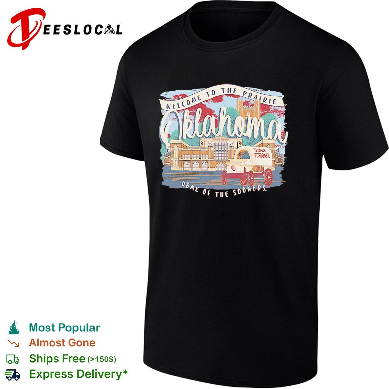 Oklahoma Sooners welcome to the prairie home of the stadium wagon shirt