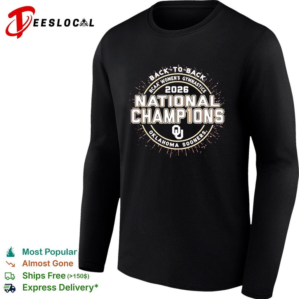 Oklahoma Sooners women’s gymnastics 2026 National Champions back to back shirt