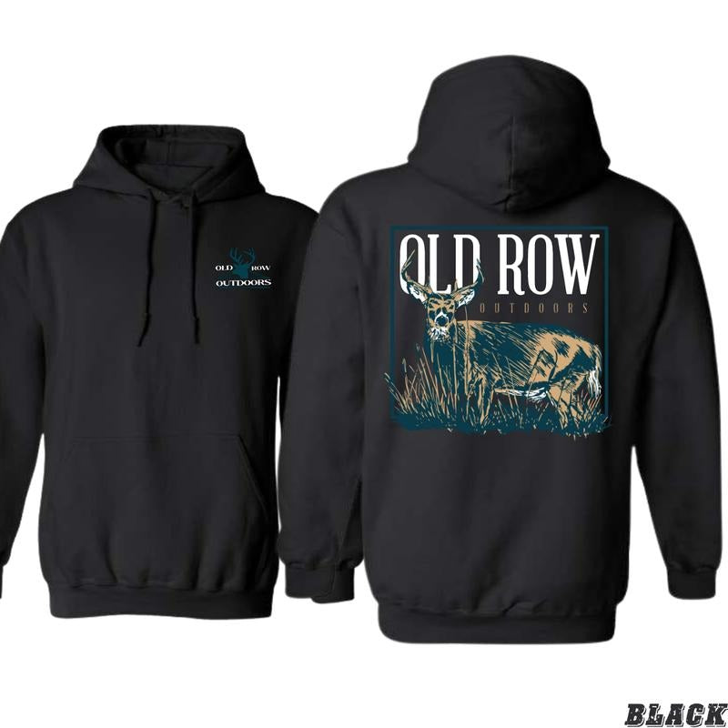 Old Row Outdoors Deer Design - Outdoor Wear Hoodie - Rustic and Adventurous Style Menswear Sweaters Tops Underwear...