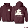 Old Row Outdoors Hoodie - Classic Hunting Scene Design, Perfect for Outdoor Enthusiasts, Unisex Hoodie in Maroon for...