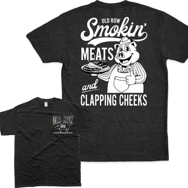 Old Row The Smokin Meats Graphic 2 Sides Tshirt - Unisex Style, 100% Cotton - Menswear Hoodie, Sweatshirt | CiraTrend.com