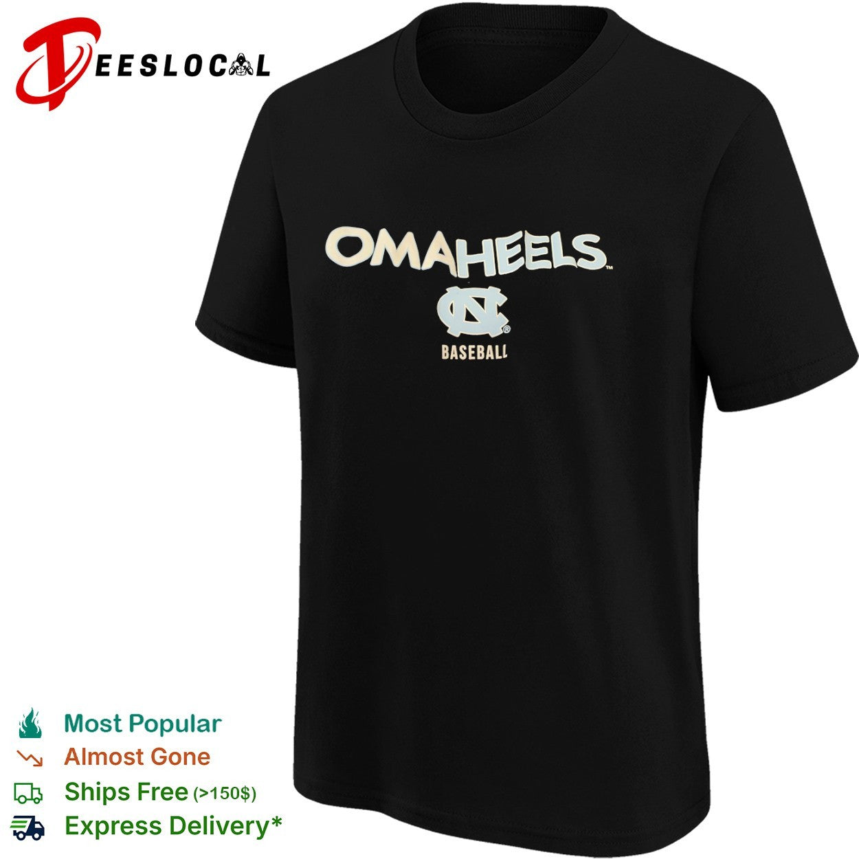Omaheels North Carolina Tar Heels Baseball College World Series Omaha Team shirt