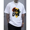One Love Letter Graphic Tee - Stylish Mens Short Sleeve T-Shirt with Elastic Crew Neck