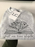 "One More Chapter" Embroidered Sweatshirt - Minimalist Apparel - Cozy Literary Apparel - Book Lover Gift - Custom...