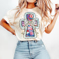 One Nation Under God T-Shirt, Christian America Coquette T-Shirt, 4th of July T-Shirt, Memorial Day T-Shirt, Girly USA...