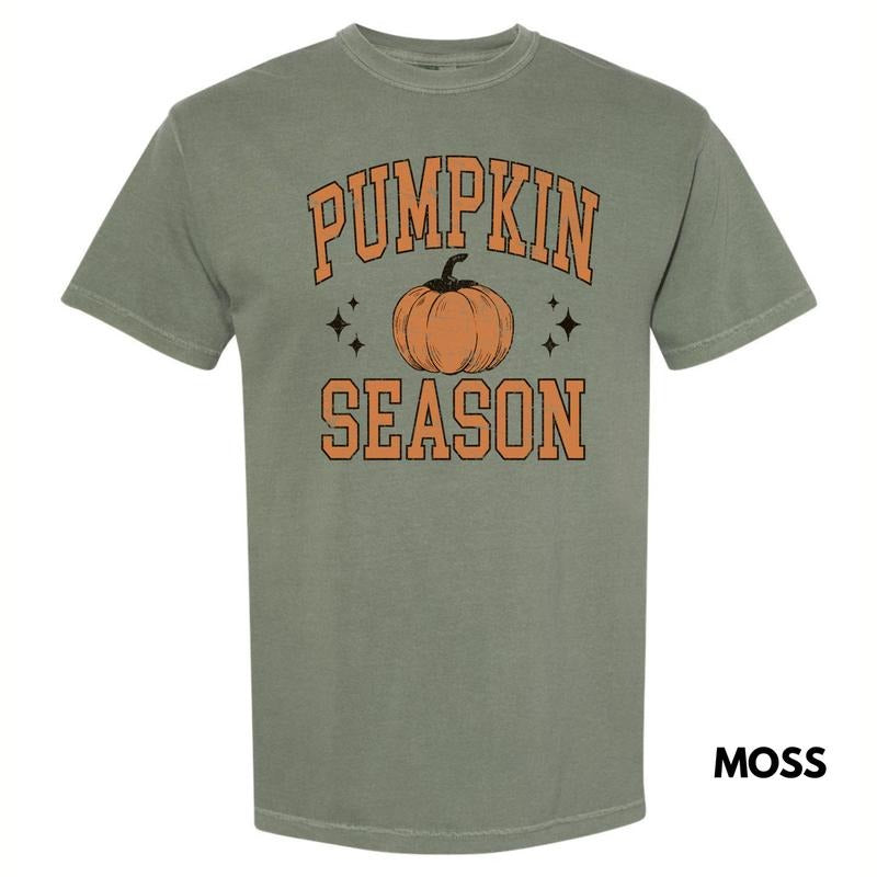Orange Pumpkin Season Varsity Letter Comfort Colors T-Shirt 'NLB' Hoodie, Sweatshirt | CiraTrend.com