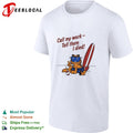 Orange cat relaxing at the beach call my work tell them I died shirt