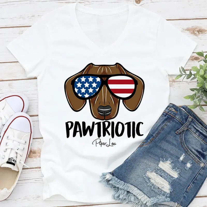 Pawtriotic Apparel, Proudly Printed In The USA, Tee / Tank / V Neck Gray / White / Blue / Hot Pink / Orange, #sassy #cute...