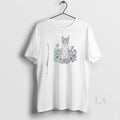 Original Cute Sitting Cat In Floral Garden Watercolor T-Shirts, Hoodie, Sweatshirt | CiraTrend.com