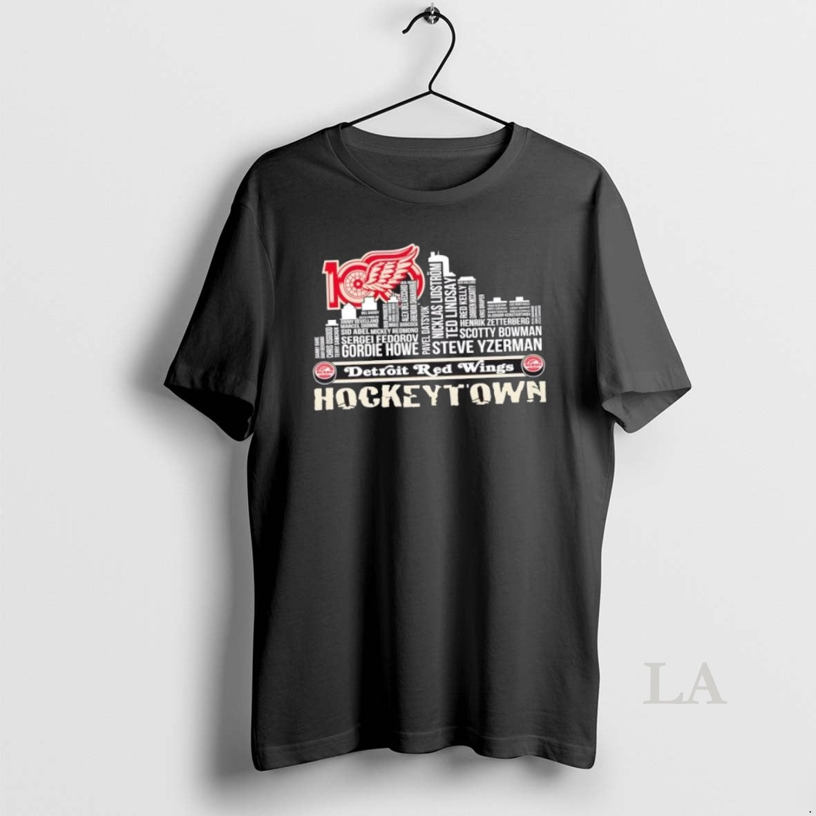 Original Detroit Red Wings Hockeytown All Names City Skyline