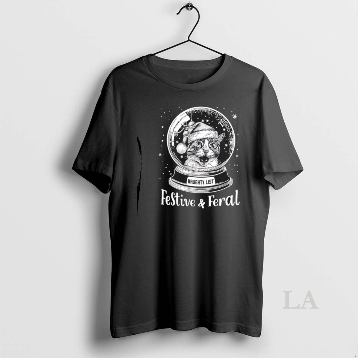Original Festive And Feral Cat Naughty List T-Shirts, Hoodie, Sweatshirt | CiraTrend.com