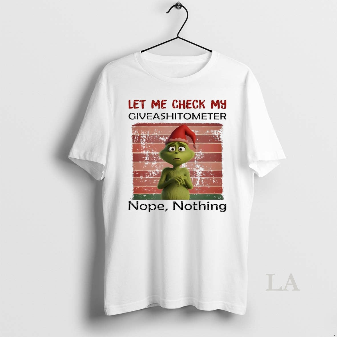 Original Grinch Let Me Check My Giveashitometer Nope Nothing Christmas White