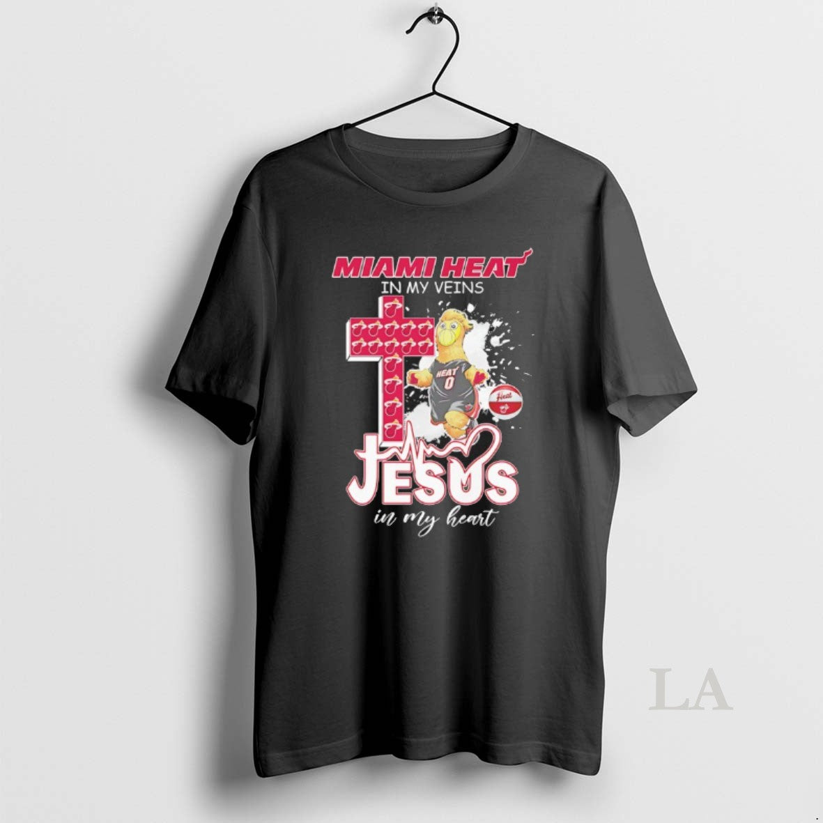 Original Miami Heat In My Veins Jesus In My Heart Mascot T-Shirts, Hoodie, Sweatshirt | CiraTrend.com