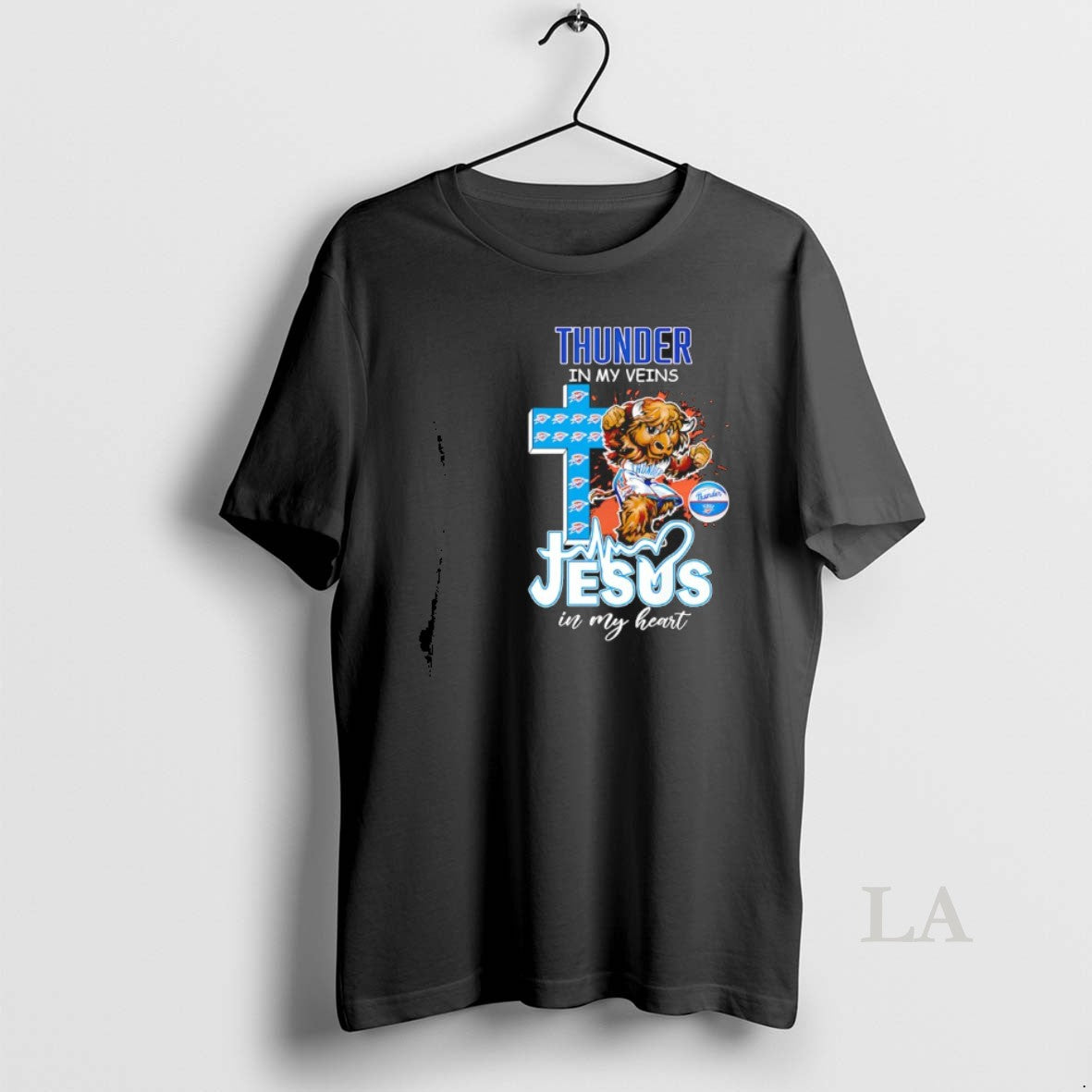Original Oklahoma City Thunder In My Veins Jesus In My Heart Mascot T-Shirts, Hoodie, Sweatshirt | CiraTrend.com