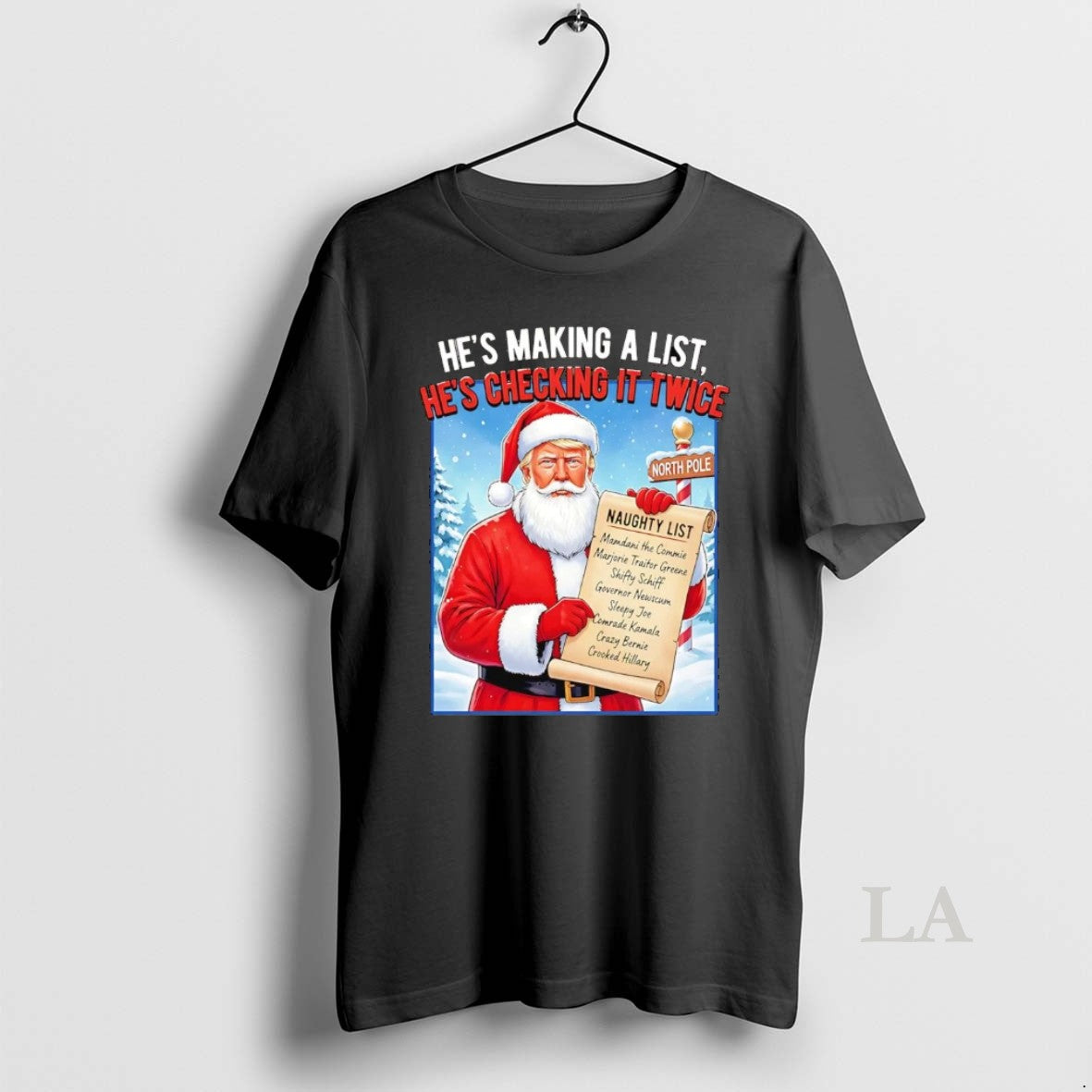 Original Santa Trump Hes Making A Naughty List Checking It Twice Christmas T-Shirts, Hoodie, Sweatshirt | CiraTrend.com