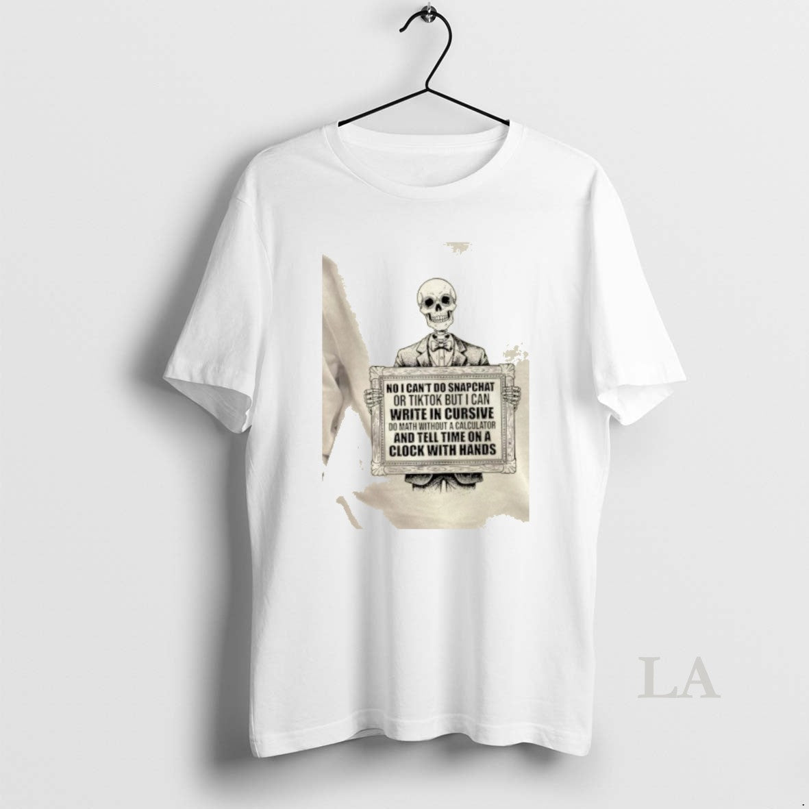 Original Skeleton No I Cant Do Snapchat Or Tiktok But I Can Write In Cursive T-Shirts, Hoodie, Sweatshirt | CiraTrend.com