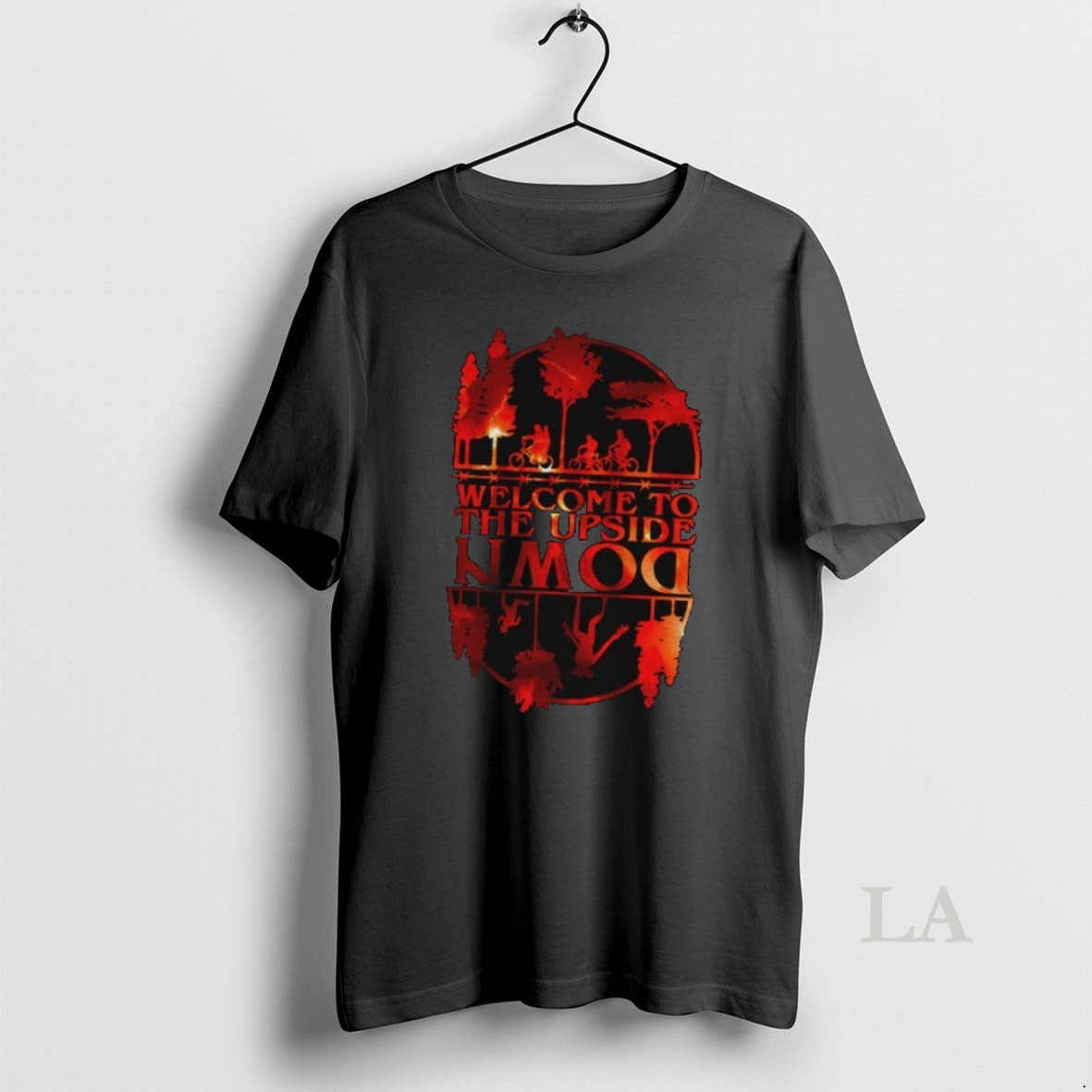 Original Welcome To The Upside Down Silhouette Sunset Halloween