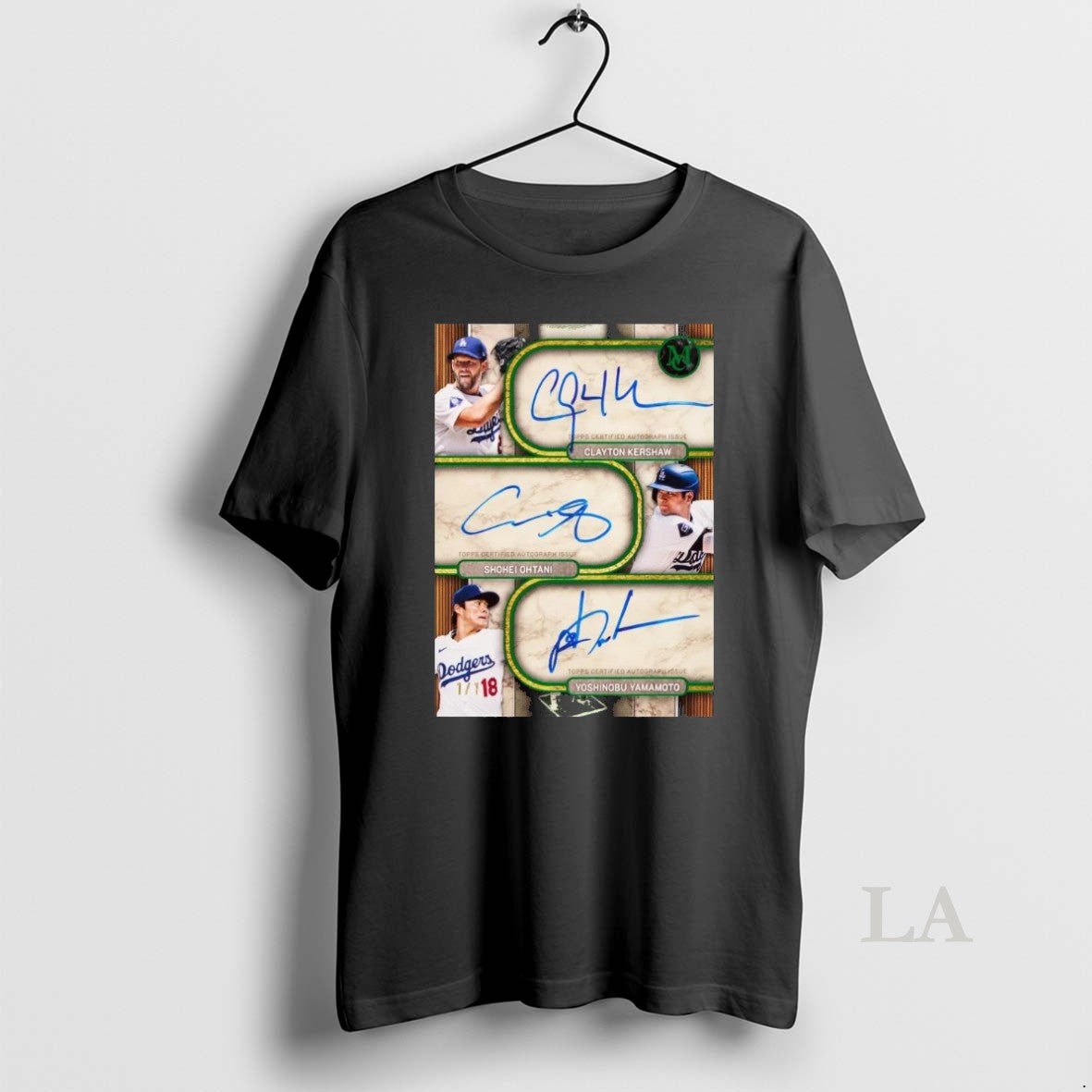 Original World Champions Clayton Kershaw Shohei Ohtani And Yoshinobu Yamamoto Signature Topps T-Shirts, Hoodie, Sweatshirt