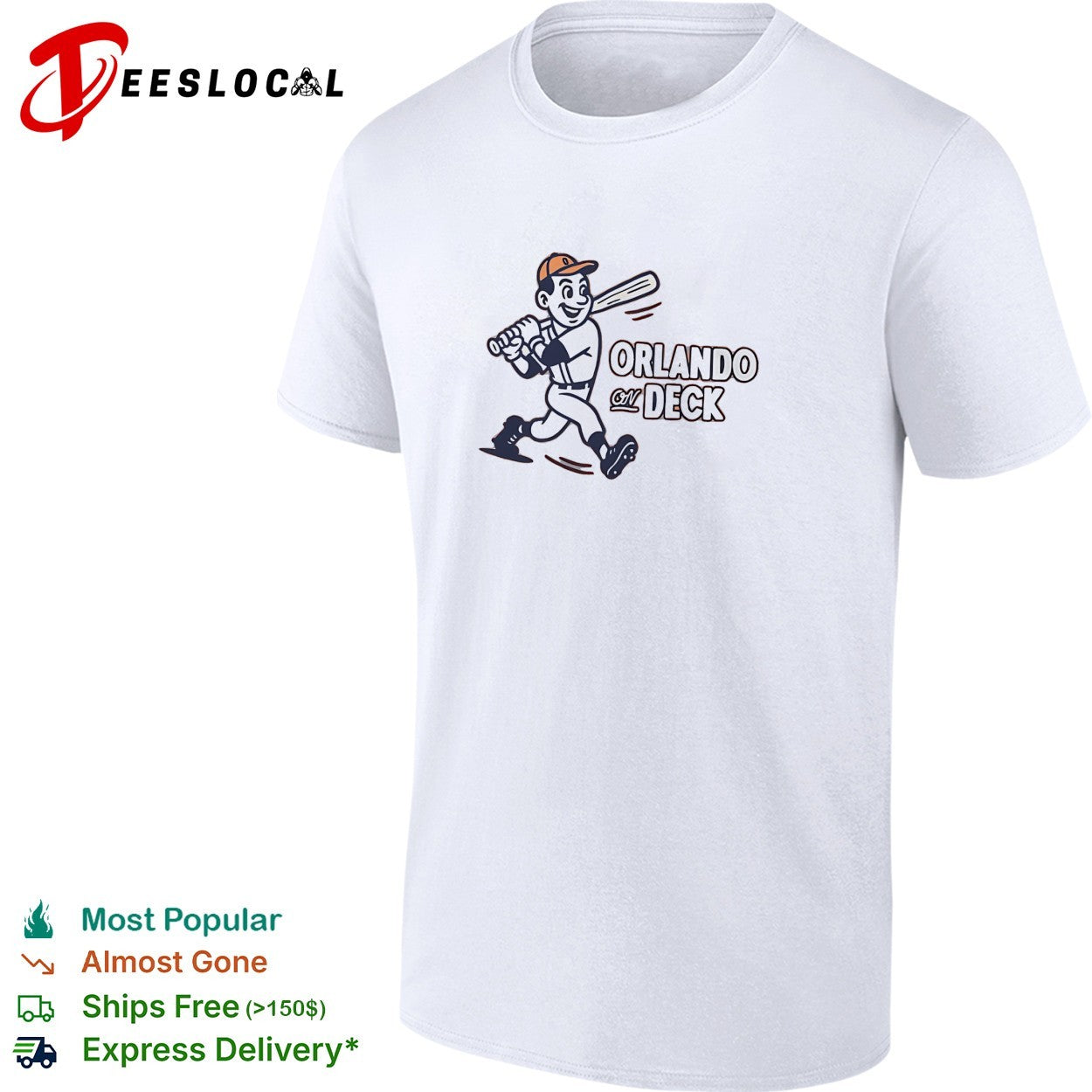 Orlando on deck baseball mascot running shirt