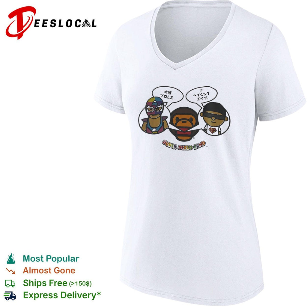 Osaka Pro Wrestling A Bathing Ape Super Milo Land shirt
