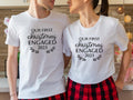 Our First Christmas Engaged 2023 Shirt, Matching New Engaged Couple Xmas T-Shirt, Engagement Gift Holiday Tee, Fiancé And...