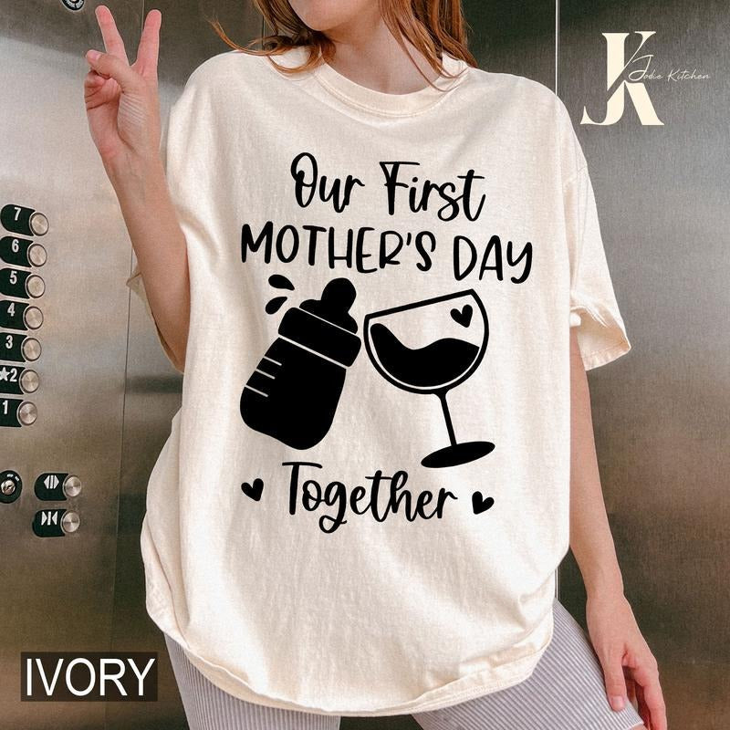 Our First Mother's Day Shirt, Mothers Day Matching Shirt, Mother's Day Mommy And Baby Outfit, Mother's Day Gift Hoodie,...