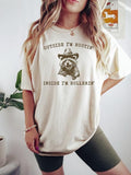 Outside I'm Hootin But Inside I Be Hollerin T-Shirt, Funny Meme Shirt, Raccoon Cowboy Shirt, Funny Animal Shirt, Western...