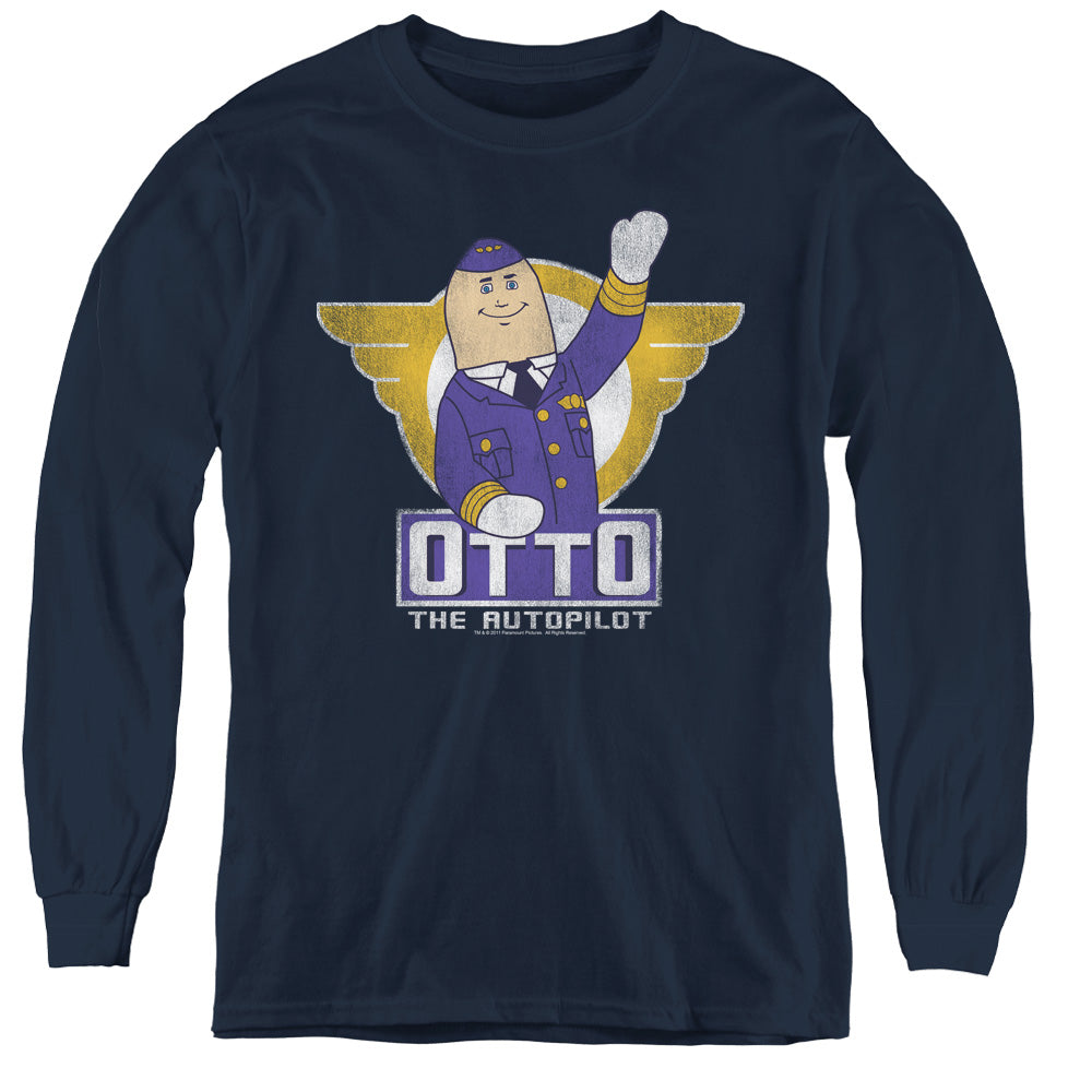 Airplane! OTTO The Autopilot Long Sleeve Kids Youth T Shirt Navy Blue Hoodie, Sweatshirt | CiraTrend.com