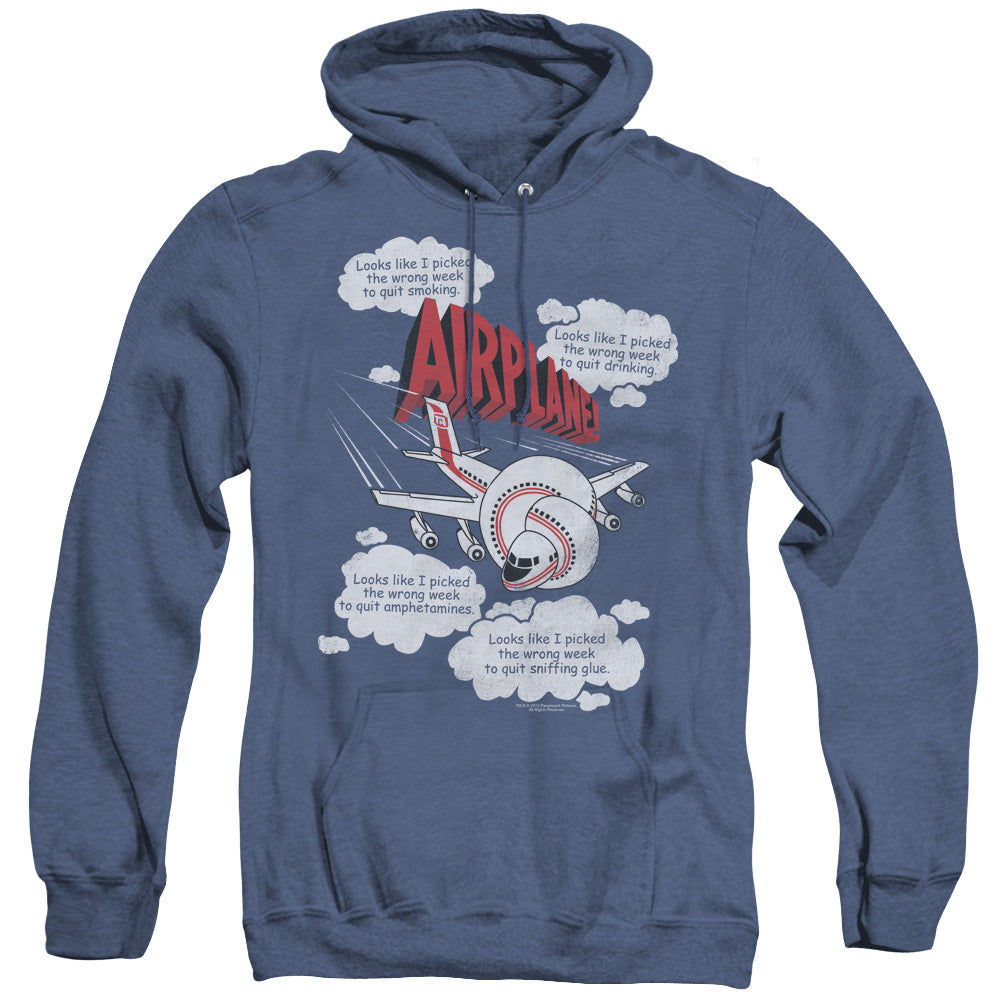 Airplane! Picked The Wrong Day Heather Mens Hoodie Royal Blue T-Shirts, Sweatshirt | CiraTrend.com