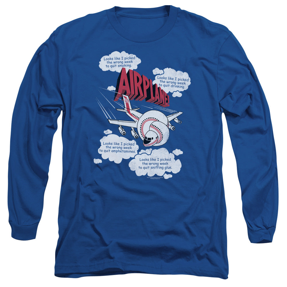 Airplane Picked Wrong Day Long Sleeve Shirt Royal Blue T-Shirts, Hoodie, Sweatshirt