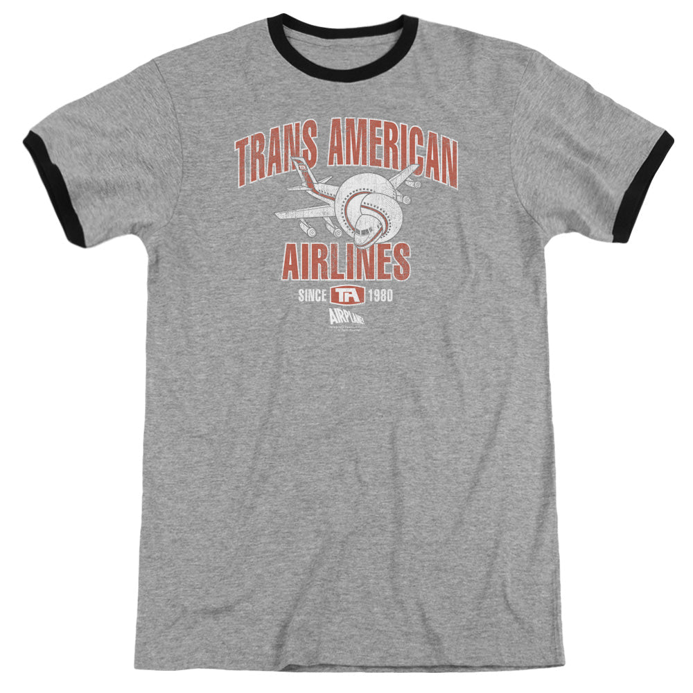 Airplane! Trans American Heather Ringer Mens T Shirt Heather Hoodie, Sweatshirt | CiraTrend.com