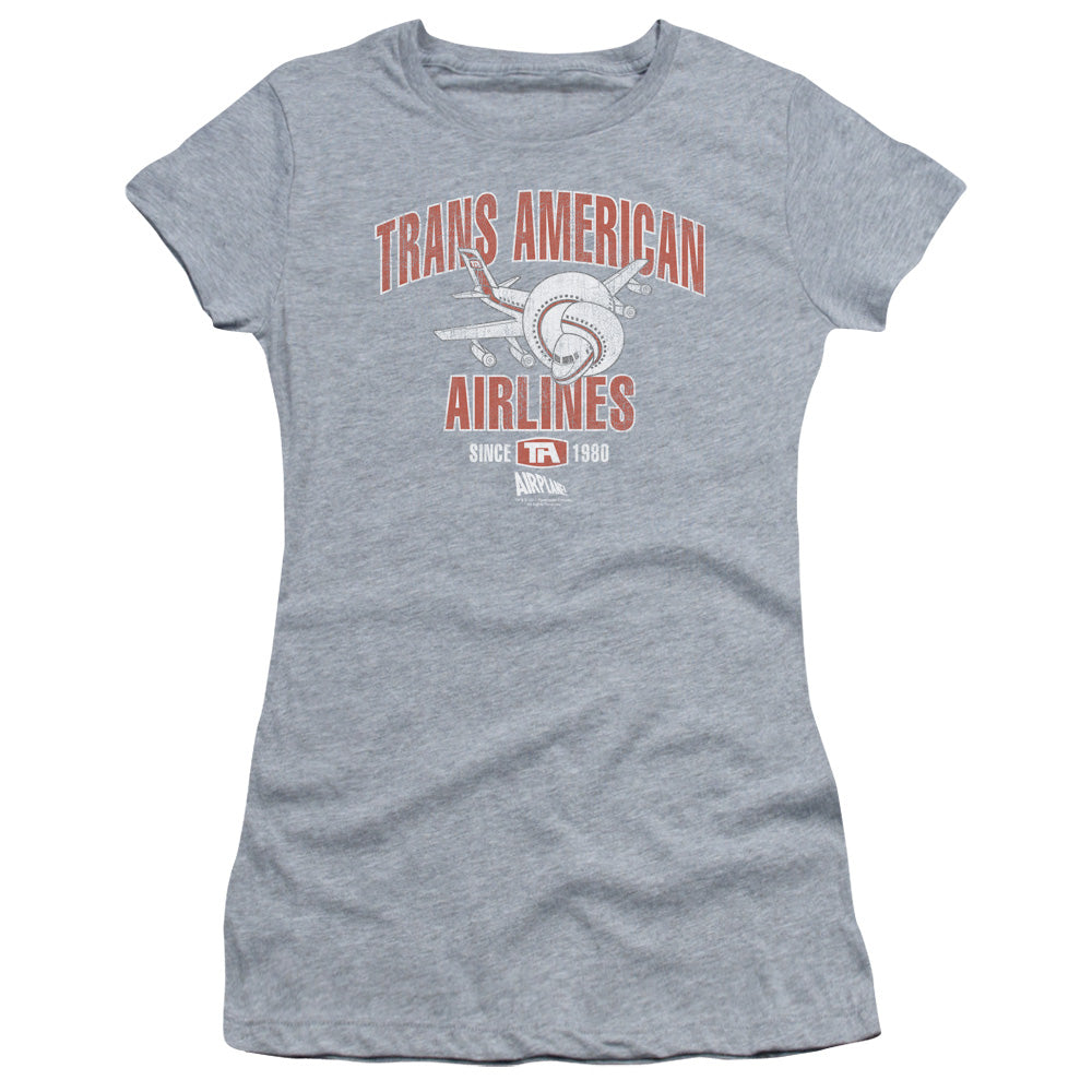 Airplane! Trans American Junior Sheer Cap Sleeve Womens T Shirt Athletic Heather Hoodie, Sweatshirt | CiraTrend.com