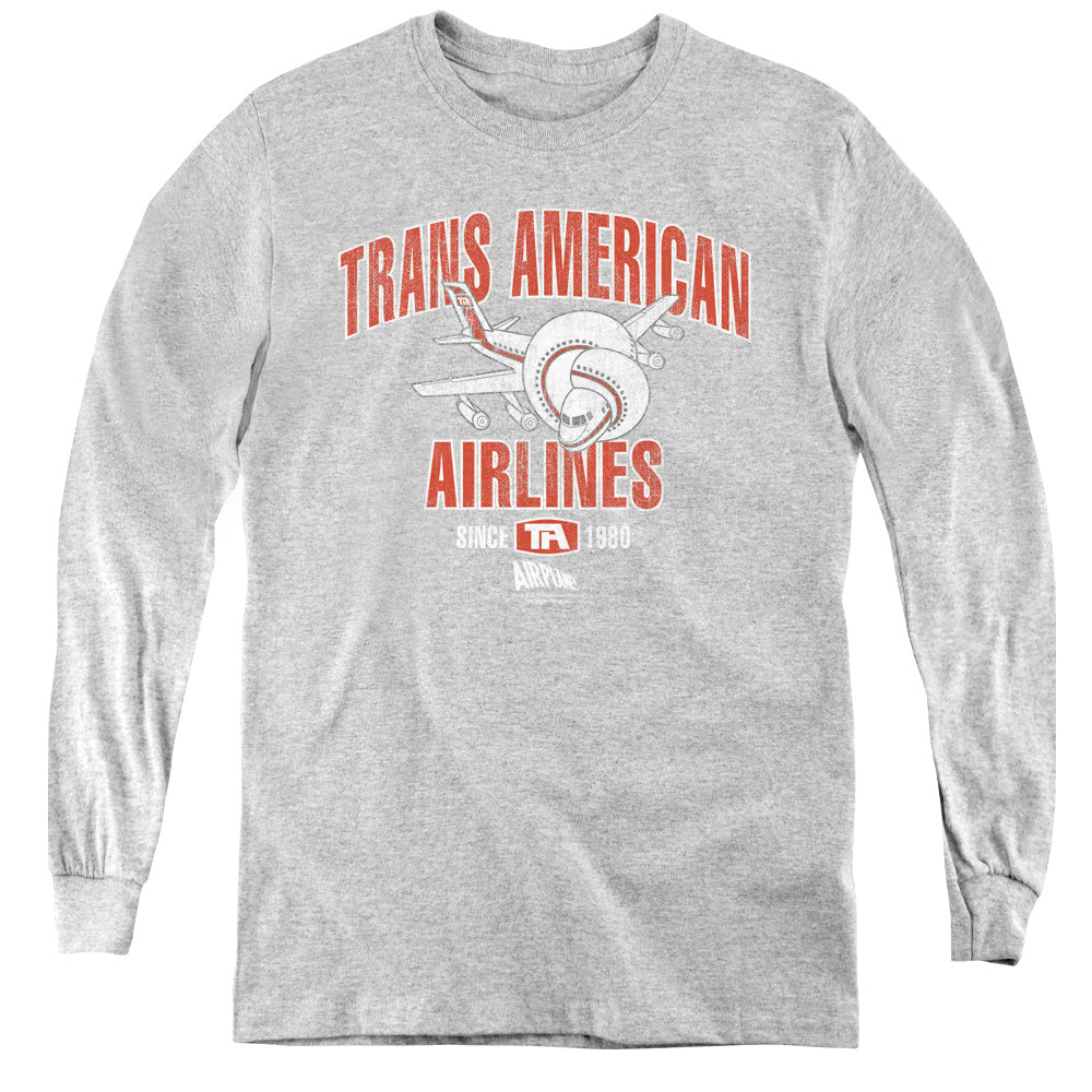 Airplane! Trans American Long Sleeve Kids Youth T Shirt Athletic Heather Hoodie, Sweatshirt | CiraTrend.com