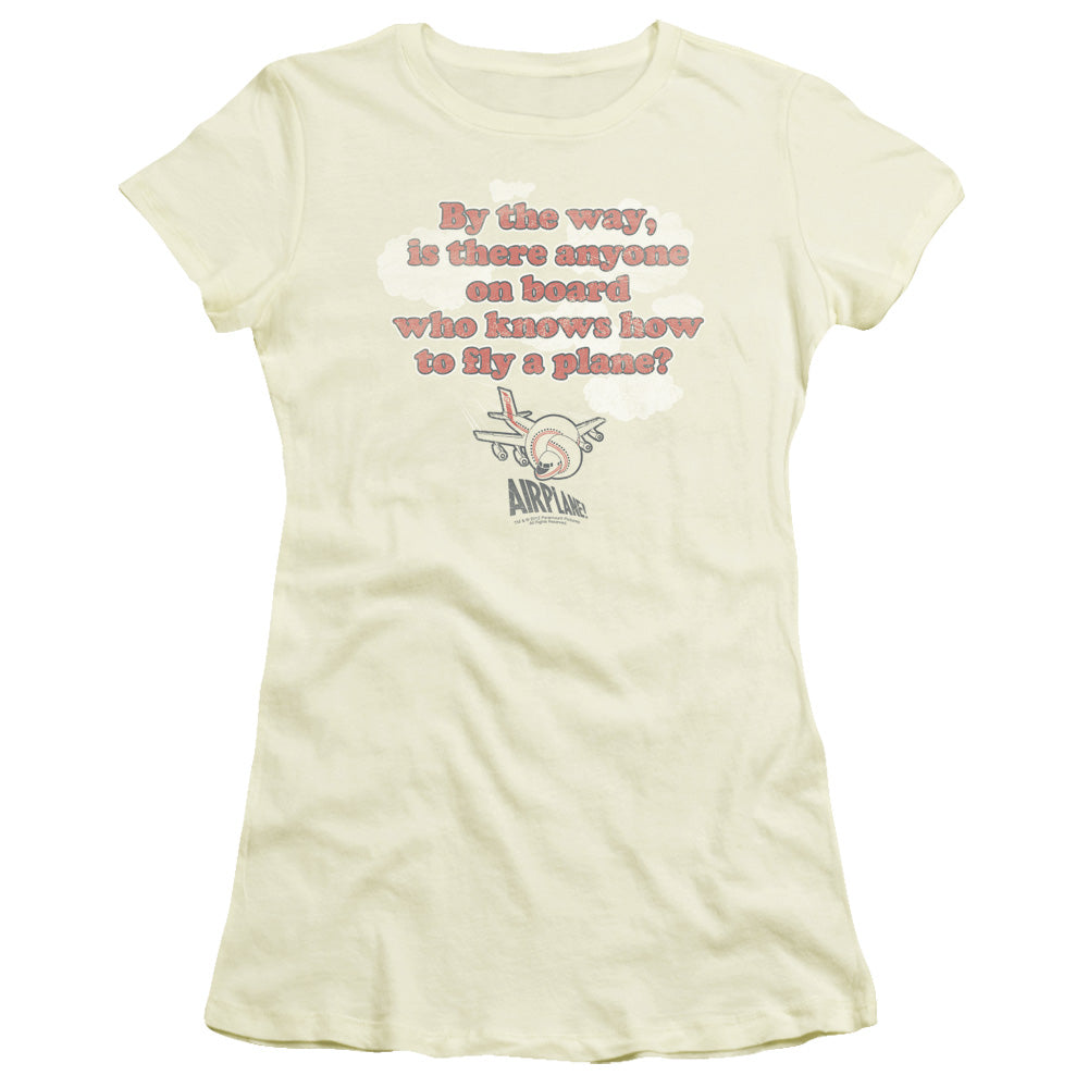 Airplane! Fly Junior Sheer Cap Sleeve Womens T Shirt Cream Hoodie, Sweatshirt | CiraTrend.com