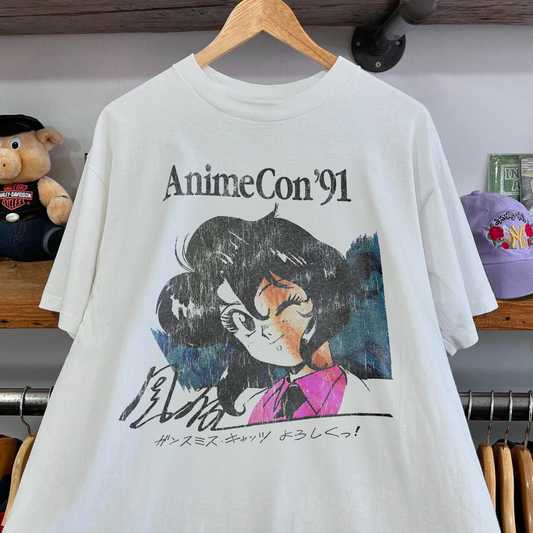 1991 ANIMECON PROMO RARE WASHED WHITE T-SHIRT
